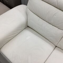 2人掛けソファー　半革の画像