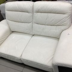 2人掛けソファー　半革