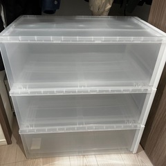 無印良品　ＰＰ衣装ケース引出式・大 約幅４０×奥行６５×高さ２４ｃｍ　３個セットの画像