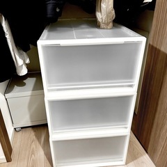 無印良品　ＰＰ衣装ケース引出式・大 約幅４０×奥行６５×高さ２４ｃｍ　３個セットの画像