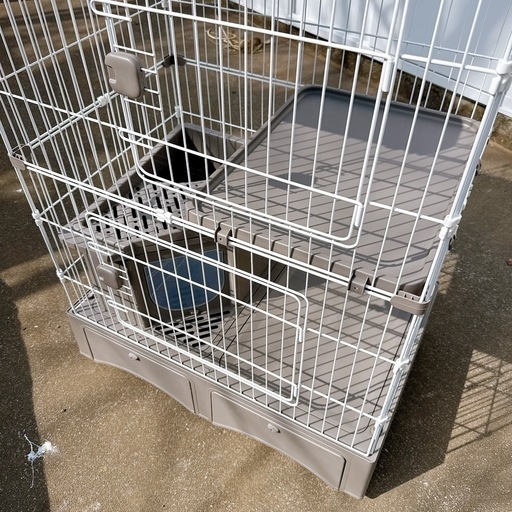 ⑩ 猫 ケージ ゲージ ペットケージ トイレ一体型 キャット 3段  ネコ用 檻 ハウス 柵