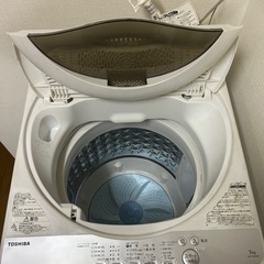 交渉中】東芝 全自動洗濯機 5kg グランホワイトAW-5G6 W(動作