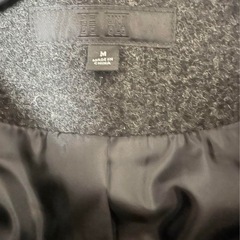 新品未使用 UNIQLO ユニクロ ウール 撥水 ノーカラーコート グレーの画像