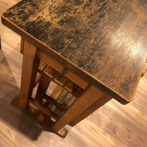 昭和の学校 木の机のイスセット 学習机と椅子のセット 学校