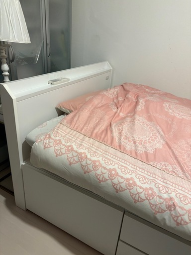 ニトリ　セミダブルベッド　収納付き セミダブル 収納付きベッドフレーム(NS-001 深型/すのこ MBR) | ニトリ