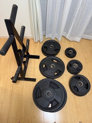 引き取り限定】ZIVA オリンピックプレート125kgセット irotec 引取り