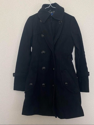 BURBERRYブラック ダブルブレスト ウールコート 150cmA BURBERRY
