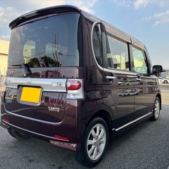 Bluetoothナビ付き☆月々8千円〜分割可❗️車検2年付き！【名義変更代込み】広い車内！大人気‼️ダイハツ タントカスタム☆Bluetoothナビ付き☆走行中DVD見れます☆ETC付き☆純正アルミ☆事故修復歴無し☆電動スライドドア☆ドライブレコーダー☆そのまま乗って帰れます！の画像