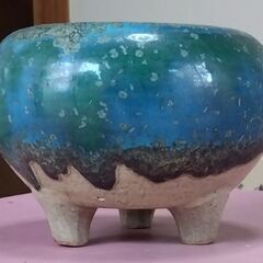  藍塩釉香炉の画像