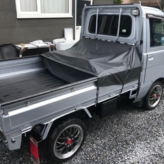 軽トラ　荷台ハーフシートカバー　黒の画像