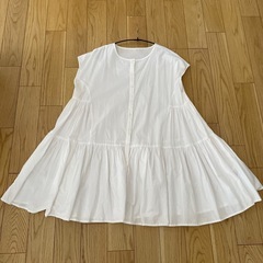 シャツ フレア ギャザー ワンピース 羽織 F