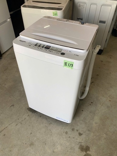 NO B113 ?福岡市内配送設置無料✨?ハイセンス 5.5kg 全自動洗濯機 HW-E5504 洗濯機本体　2021年