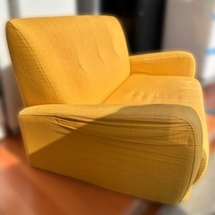 2人掛けソファ　イエローの画像