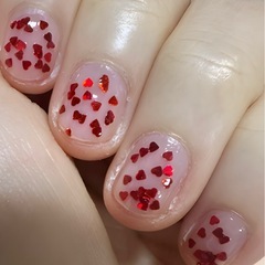 🤍ネイル ハートホロセット シルバーとレッド♡ の画像