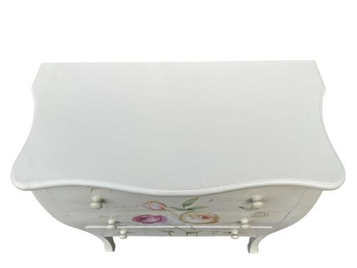 薔薇の3段チェスト ハンドペイント クリームホワイト ロココ 楽天市場