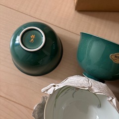 有田焼　緑湯呑み5個組　新品未使用の画像