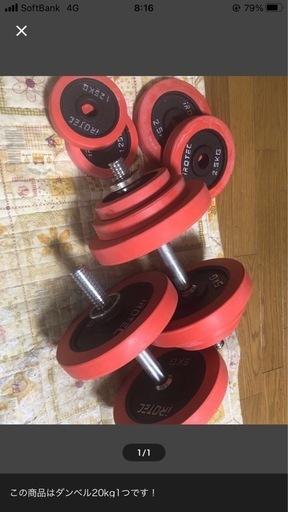アイロテック　　ダンベル　20キロ×2