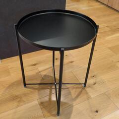 サイドテーブル　ラウンド　スチール　ブラック