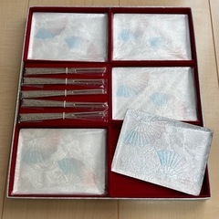 【新品未使用品】七宝焼　銘々皿　ピック付き5枚セットの画像