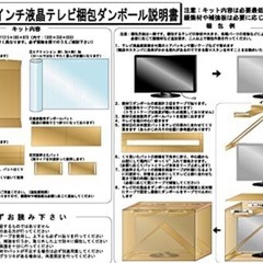 55型薄型テレビ梱包用ダブル鋼材質ダンボールと緩衝材セットの画像