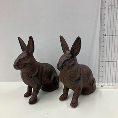 アンティーク調　うさぎ置物　2点セット