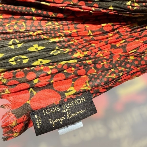 美品】LOUIS VUITTON 草間彌生 モノグラム ストール ヴィトン 美品】LOUIS VUITTON 草間彌生 モノグラム ストール ヴィトン