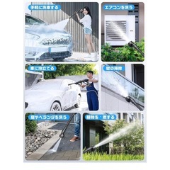商談中！さらにお値引きしました！新品未使用　大人気！高圧洗浄機 コードレス 充電式バッテリー式 マキタ互換バッテリーの画像