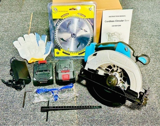 マルノコ 6.0大容量 バッテリー付き 充電式 鋸刃径185mm 切込6.5cm 丸鋸 コードレス ブラシレスモーター マキタ18v バッテリー互換-