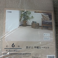 [八5240] 【未使用品】カインズ   約6帖　防ダニ平織カーペット   寸法約261X352㎝   カラー　アイボリーの画像