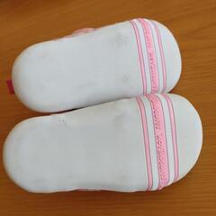 ミキハウス　HOT BISCUITS  13cm  お花＆うさぎ柄 スニーカー　の画像