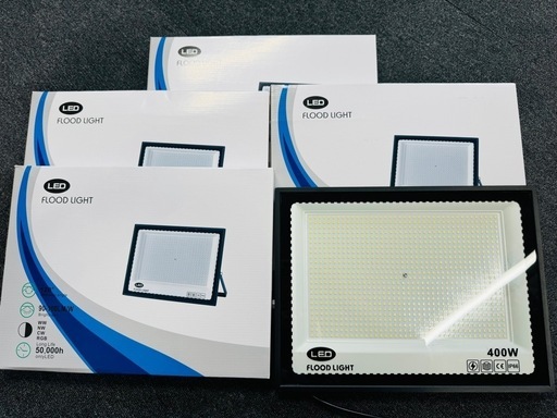 超高光度 LED投光器 400W 5個セット 広角120° 昼光色6000K 44000LM IP65 作業灯 駐車場灯 防水 屋外