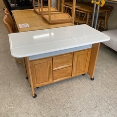 9516 関家具 キャスター付きキッチンカウンター キッチン 折...