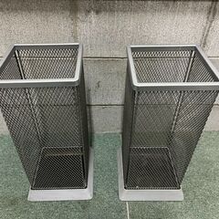 山崎実業 傘立て 2個セット 角型 スチール製 幅21.5cm×奥行21.5cm×高さ46cmの画像