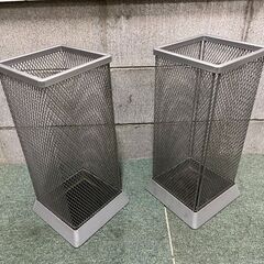 山崎実業 傘立て 2個セット 角型 スチール製 幅21.5cm×奥行21.5cm×高さ46cmの画像
