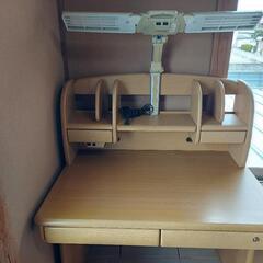 ★①学習机(照明器具／本棚付き) ビジネス用としてもの画像