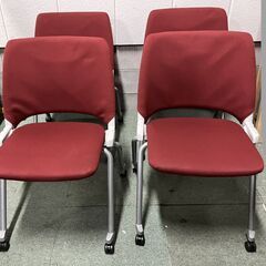 UCHIDA 内田洋行 スタッキングチェア 4脚セット キャスタ...