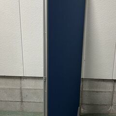 2台あり パーテーション 間仕切り 衝立 青 オフィス 事務所 会社 キャスター付 幅90cm×奥行40cm×高さ180cmの画像