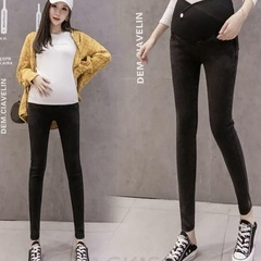 スキニー 9分丈♡ハイウエスト♡お腹サポート マタニティパンツ