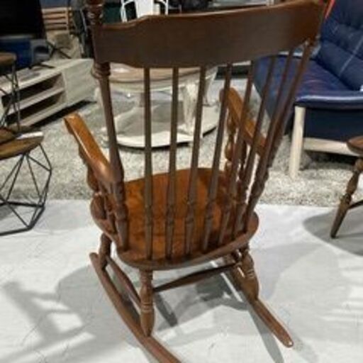 A18★飛騨家具★ロッキングチェア ブラウン W60cm ハイバックチェア アンティーク調 ウィンザーチェア リビング 書斎 リラック