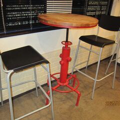 バーテーブル　ビンテージ加工　消火栓モチーフ