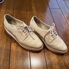 卑弥呼　厚底レースアップシューズ/641107（アイボリー, 23cm) の画像