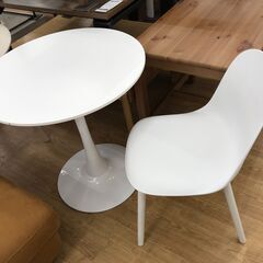 ★ジモティ割あり★  円形テーブルイスセット ホワイト H74×...