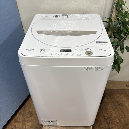 I582 ? 2021年製の高年式♪ SHARP 洗濯機 （4.5㎏） ⭐ 動作確認済 ⭐ クリーニング済