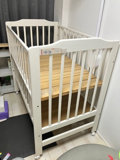 【引き取り希望】KATOJI ハイシート　ベビーベッド 120cm x 70cm カトージ ベビーベッド ハイシート【内寸：70×120cm】【使用期間：生後