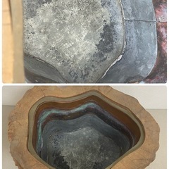 火鉢　切株火鉢　中古品40cm×23.5cmの画像