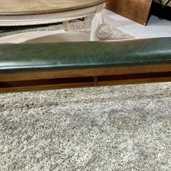 A18☆ロングベンチ☆オーク無垢材 グリーン W120cm 新品定価約3.5万円