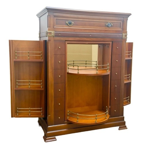 【ボトルラックカウンター】バーカウンター開閉式　収納棚　アンティークヴィンテージ ボトルラックカウンター】バーカウンター開閉式 収納棚 アンティーク