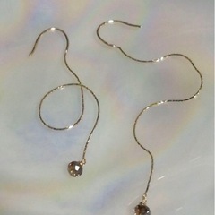 K18アクセサリー　チェーンピアス　0.5g YG