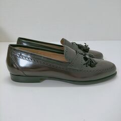 【新品未使用】Santoni（サントーニ）タッセルローファー　250418-5T  イタリアの高級ブランド 　ブラウンの画像