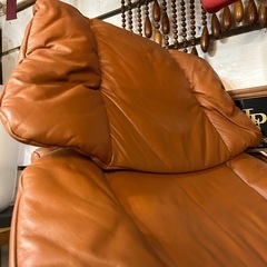 【武蔵小山店】 Ekornes エコーネス Reno S レノ 本革 ストレスレスチェア オットマン 付き 1人掛け リクライニング チェア ブラウン 1P ソファ 椅子 イスの画像